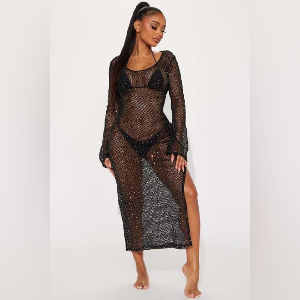 Fashion Nova Sequin Fishnet Dress/Coverup